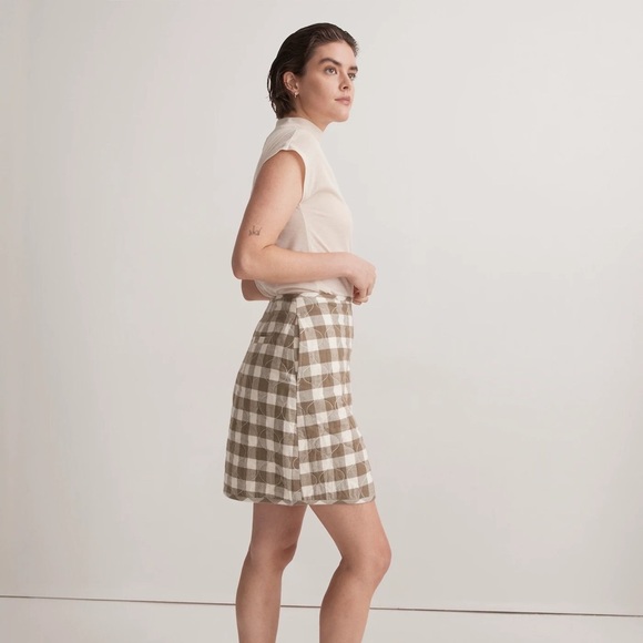 Madewell Quilted Flannel Mini Skirt in Gingham Check size 4 - Picture 2 of 11